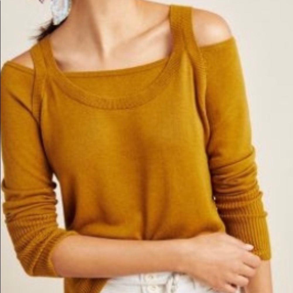 NWT Anthropologie cold shoulder sweater